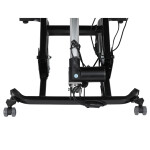 Křeslo polohovací, eletrické, šedá látka.