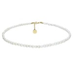 Perlový choker náhrdelník Emilie Gold - chirurgická ocel, sladkovodní perla, Zlatá 36 cm + 3 cm (prodloužení)
