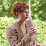 Monbento Termohrnek s víčkem a brčkem Travel Moka 600 ml, růžová barva, kov