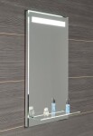 AQUALINE - Zrcadlo s LED osvětlením a policí 50x80cm, kolébkový vypínač ATH52