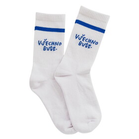 Bella Rose Ponožky Všechno bude velikost M (40-43), bílá barva, textil