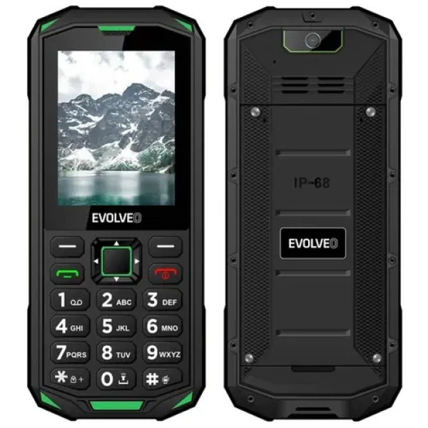 EVOLVEO StrongPhone X5 černo-zelená / 2.4" / 0.3MP / Dual-SIM / IP68 (SGP-X5-GR)