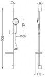 MEXEN/S - Kama DS75 Set umyvadlové a vanové baterie s příslušenstvím, chrom 72503DS75-00