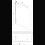 MEXEN/S - Lunar L vanová zástěna FIX 80 x 150, transparent, růžové zlato 897L-080-000-60-00