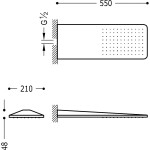 Tres sprcha nástěnná hlavová černá mat 210x550mm 29990307NM TG 29990307NM