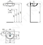 IDEAL STANDARD - Contour 21 Umývátko 400x330 mm, 1 otvor pro baterii, bez přepadu, s Ideal Plus, bílá S2639MA