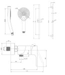 Kielle - Vega Sprchový set s baterií, tyčí, hadicí a sprchovou hlavicí EcoSpare, matná černá 20618SN54