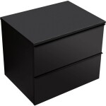 CERANO Koupelnová skříňka Velora - černá matná, úchytka černá + deska pod umyvadlo Navira Slim - 18 mm - 60x54,8x46,5 cm