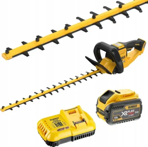 DeWalt DCMHT573X1 žlutá/černá / Aku nůžky na živý plot / 54V XR Flexvolt / Délka nože 66 cm / 1x 5.0 Ah (DCMHT573X1-QW)