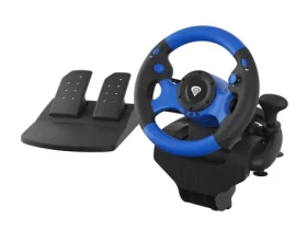 Genesis Seaborg 350 / Herní volant a pedály / natočení o 180° / Vibrace / USB / Pro PC,PS4,PS3,XBOX ONE,SWITCH (NGK-1566)
