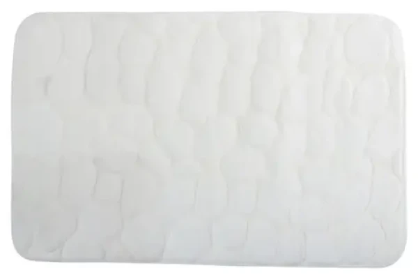 MSV PEBBLES koupelnová předložka 40 x 60 cm bílá / Polyester, PU pěna / Protiskluzová