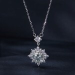 Stříbrný dvojitý náhrdelník Cristy 1 ct MOISSANITE + CERTIFIKÁT, Stříbrná 40 cm + 5 cm (prodloužení) certifikát GRA, hadřík na čištění stříbra, dárková krabička