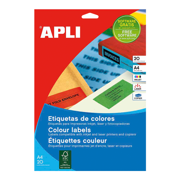 Univerzální etikety APLI, 105 37 mm, zelené