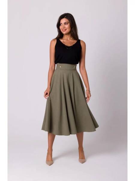 Sukně s vysokým pasem B265 olivová - Stylove S