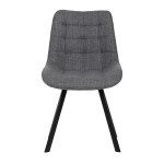 Židle jídelní, šedá látka, nohy černý kov