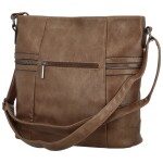 Trendy dámská koženková crossbody kabelka Nanya, khaki