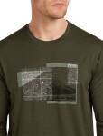 Pánské merino triko s dlouhým rukávem ICEBREAKER Mens 150 Tech Lite LS Tee Peak Bal, Dark Loden velikost: L