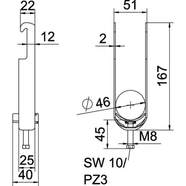 OBO Bettermann 1187739 Poutko třmenu 1 ks