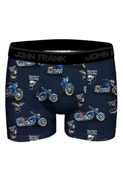 Pánské boxerky John Frank JFBD371-MOTO Tm. modrá XXL