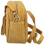 Módní dámská kožená crossbody kabelka Kalea, žlutá