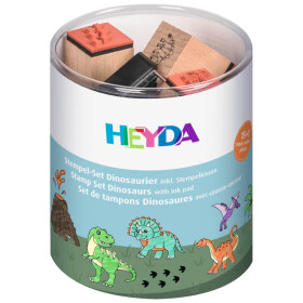 Heyda Dinosauři sada 15 razítek + poduška