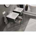 MEXEN/S - Orio koupelnová skříňka 50 cm s umyvadlem Vela, 1 šuplík, grafit mat/bílá mat 91A10-05023-1-BF66-W23M01