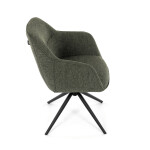 Židle jídelní a konferenční, zelená látka, černé kovové nohy, otočný mechanismus