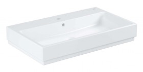 GROHE - Cube Ceramic Umyvadlo 80x49 cm,s přepadem, otvor pro baterii, PureGuard, alpská bílá 3946900H