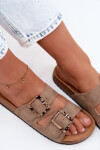 Dámské pantofle Khaki s přezkami Lee Cooper LCW-26-35-4451L 40