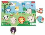 Trefl - Vkládačka - Dřevěná vkládačka Fisher Price: Divoká zvířátka