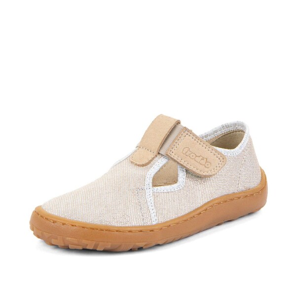 Dívčí plátěné barefoot přezůvky CANVAS T-BAR GOLD SHINE Froddo G1700439-3 - 36