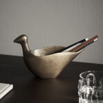 Ferm LIVING Hliníkový stojánek na tužky Coot Antique, měděná barva, zlatá barva, litina