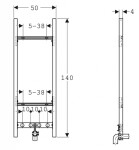 GEBERIT - Duofix Montážní prvek pro závěsný zásobníkový ohřívač, 140 cm, nástěnná armatura na omítku 111.777.00.1