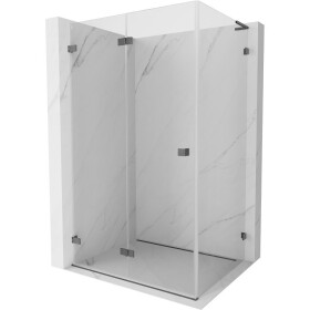 MEXEN/S - Lunar-F L sprchový kout skládací dveře levá 90 x 70, transparent, grafit kartáčovaná 836L-090-070-66-00-L
