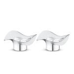 Georg Jensen Svícen na čajovou svíčku Cobra Mirror – set 2 ks, stříbrná barva, kov