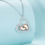 Stříbrný náhrdelník Dětské nožičky - stříbro 925/1000, srdce, Stříbrná 39 cm + 5 cm (prodloužení)