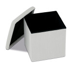 Taburet s úložným prostorem, krémová manšestrová látka