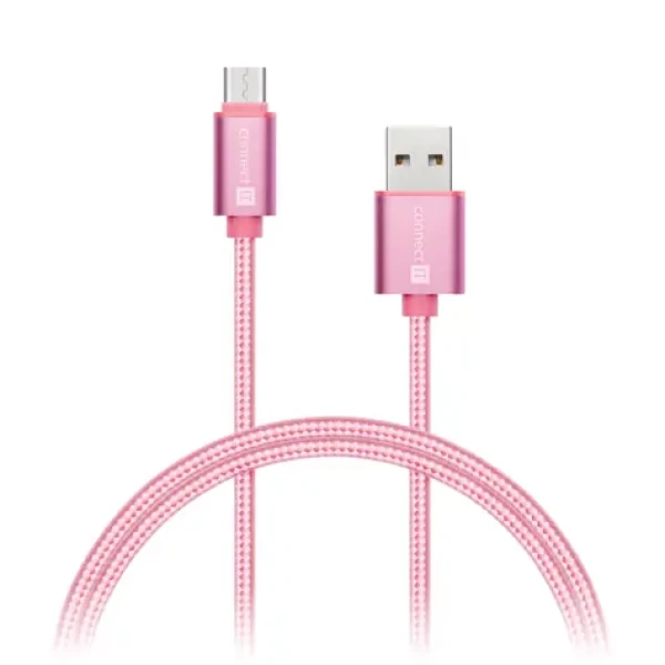 CONNECT IT Wirez Premium Metallic USB C - USB růžovo-zlatá / 1 m (CI-667)