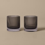 Ferm Living Sklenice Ripple Tumbler Smoked Grey – set 2 ks, šedá barva, sklo, 250 ml