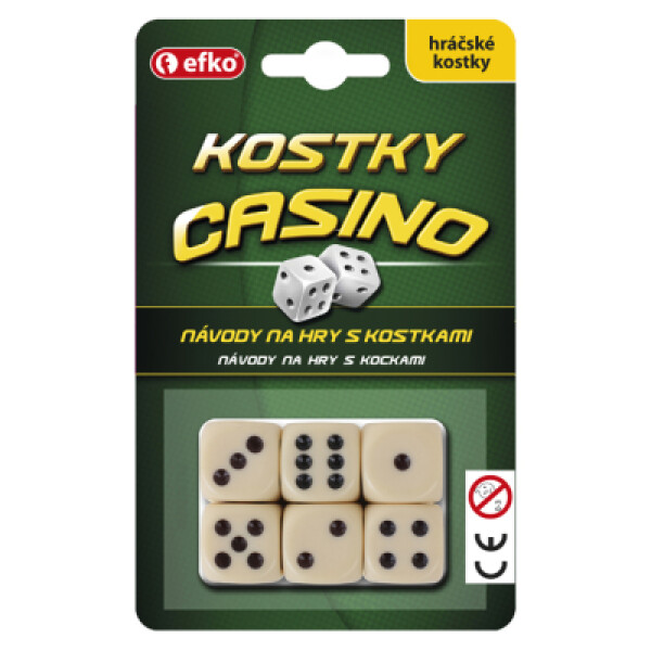 Kostky CASINO - hráčské kostky keramické