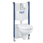 GROHE - Solido Sada pro závěsné WC + klozet a sedátko softclose Bau Ceramic, rimless, tlačítko Sail, chrom 39415000