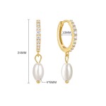Stříbrné náušnice s perlou Enya Gold, stříbro 925/1000, Bílá