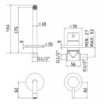 PAFFONI - Light Umyvadlová baterie pod omítku s tělesem, 2-otvorová instalace, nerez LIG006ST70