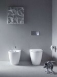 DURAVIT - ME by Starck Stojící bidet 370x600 mm, otvor pro baterii, WonderGliss, matná bílá 22891032001