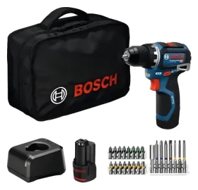 Bosch GSR 12V-32 Professional modrá/černá / Aku vrtací šroubovák / 12V / 32 Nm / 2x aku 2,0 Ah (06019N7006)