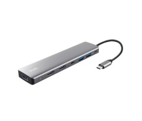 TRUST Dokovací stanice DALYX 7v1, 1xDP, 2xHDMI, 2xUSB-C, 2xUSB, šedá EDF_1667520