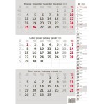 Nástěnný kalendář Helma 2024 - Tříměsíční šedý s poznámkami