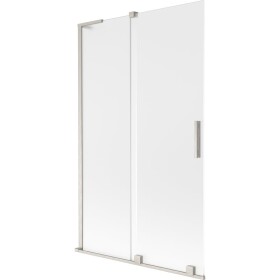 MEXEN/S - Velar L dvoukřídlá posuvná vanová zástěna 110 x 150, dekor, nikl kartáčovaný 896-110-003-31-97