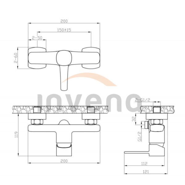 INVENA - Sprchová baterie GLAMOUR TREND chrom BN-02-001-V