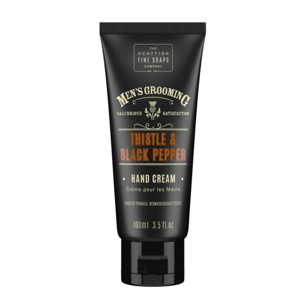 SCOTTISH FINE SOAPS Pánský krém na ruce Thistle & Black Pepper 100 ml, černá barva, plast